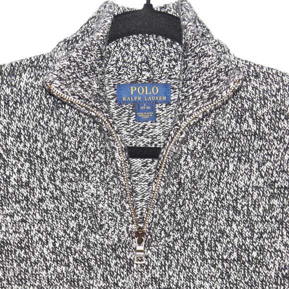 Polo Ralph Lauren Quarter Zip Knit Sweater In Heathered Grey Large - Picture 5 of 11